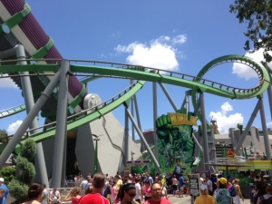 The Hulk roller coaster at Universal, FL.